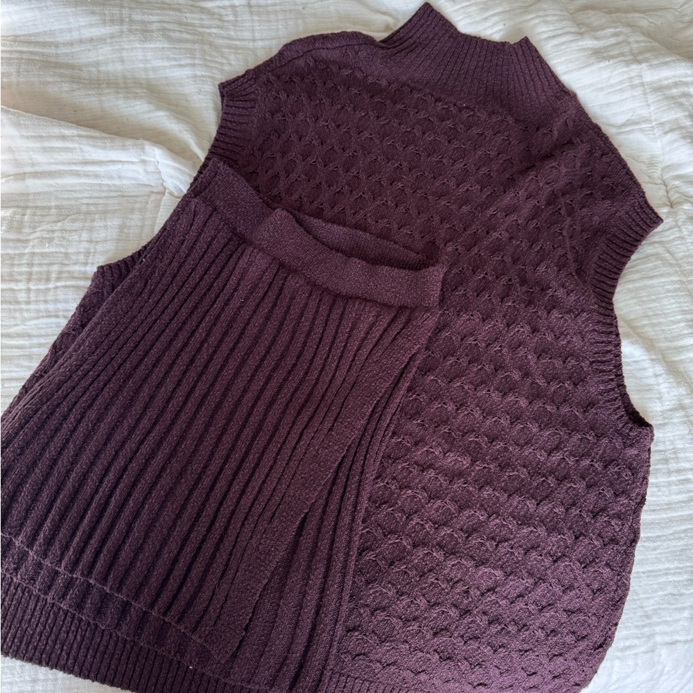 Free People Women's Purple Sweater Vest and Skirt